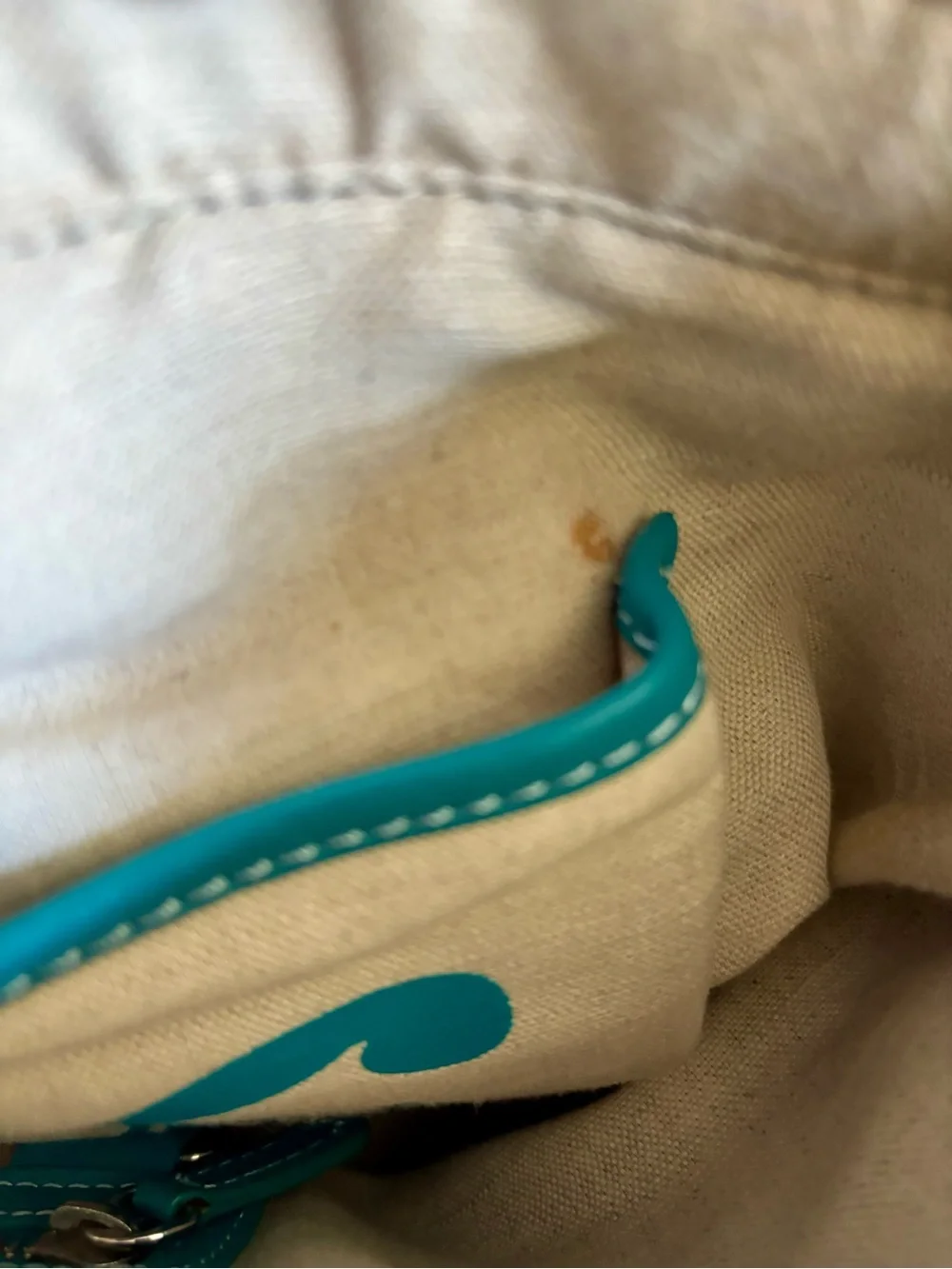 Jonathan Adler Teal Geometric Print Zip Top Tote Shoulder Bag